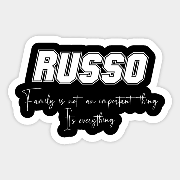 Russo Second Name, Russo Family Name, Russo Middle Name Sticker by JohnstonParrishE8NYy